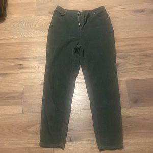 High Rise green corduroy bdg jeans